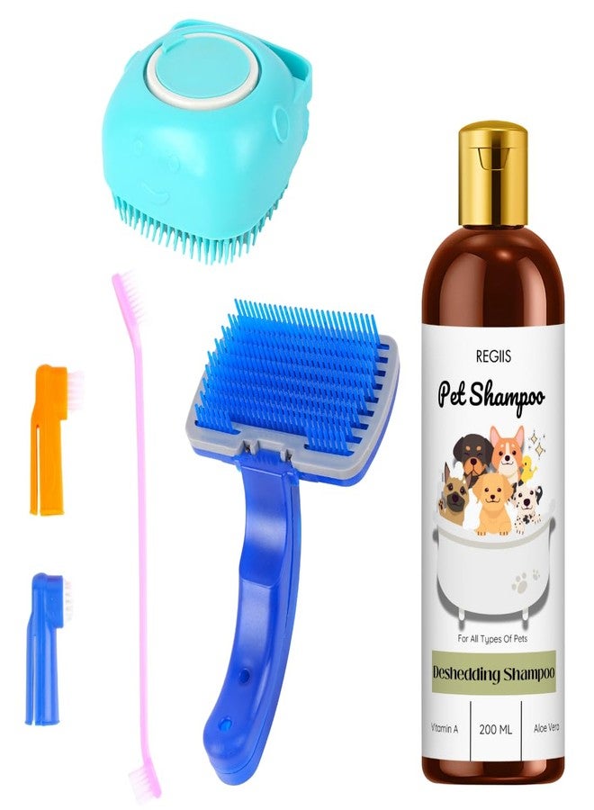 شامبو ريجيس للحيوانات الأليفة للكلاب، شامبو لإزالة الشعر الزائد مع فيتامين أ والصبار، 200 مل، لجميع أنواع الحيوانات الأليفة (عبوة من 4 قطع) - Image 1